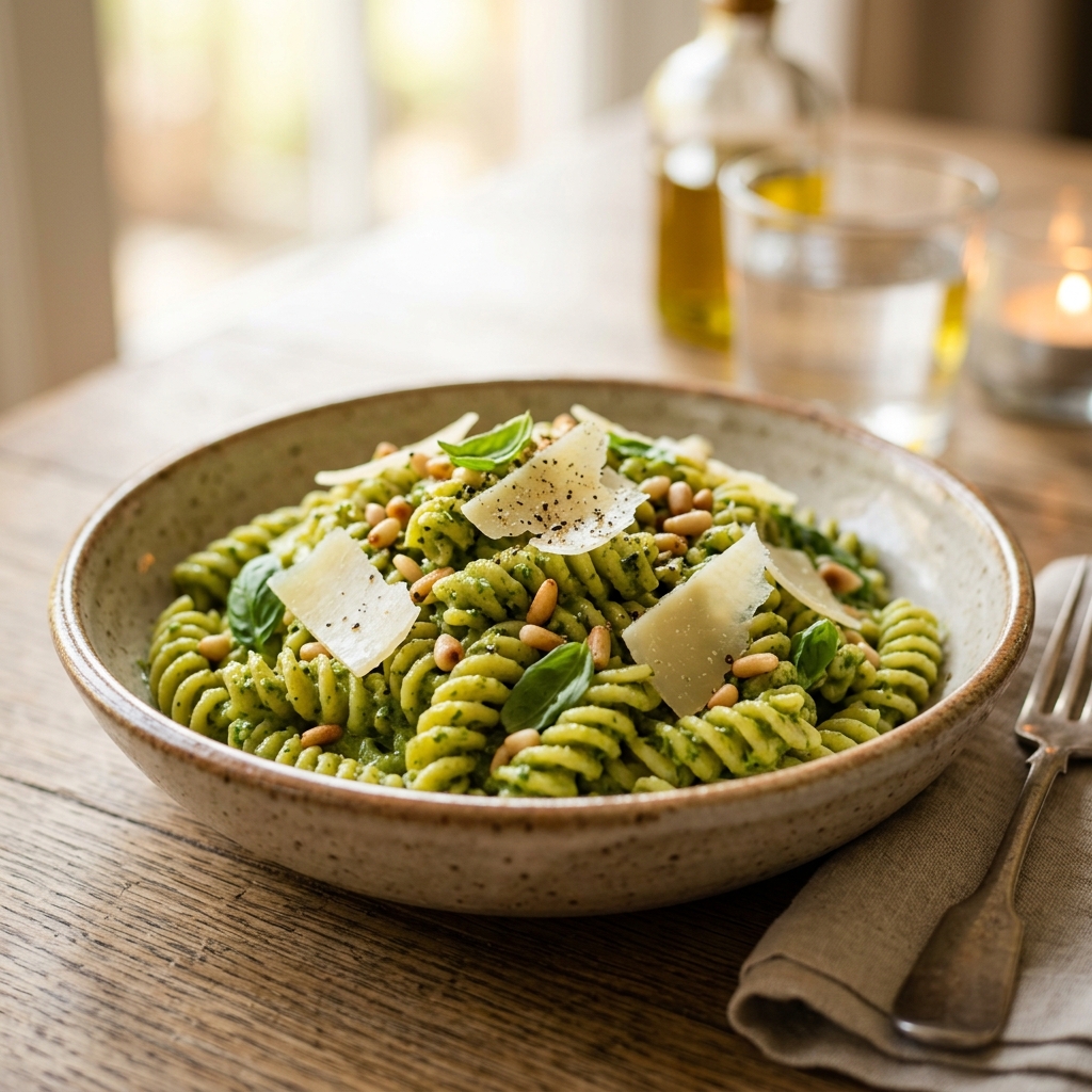 Creamy Basil Pesto Penne